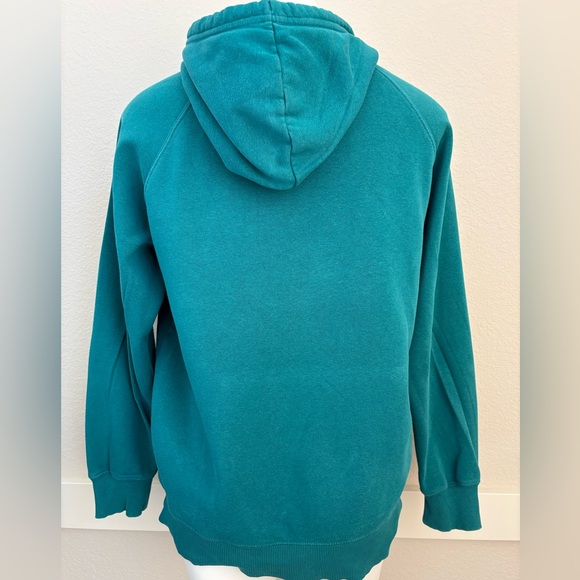 The North Face Hoodie Woman Medium Hooded Sweatshirt Logo Long Sleeve Teal Blue - Picture 8 of 11